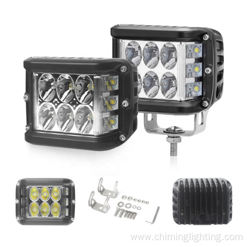 Square 3.8Inch 45w LED work light with side lights offroad truck led work light for van camper SUV ATV